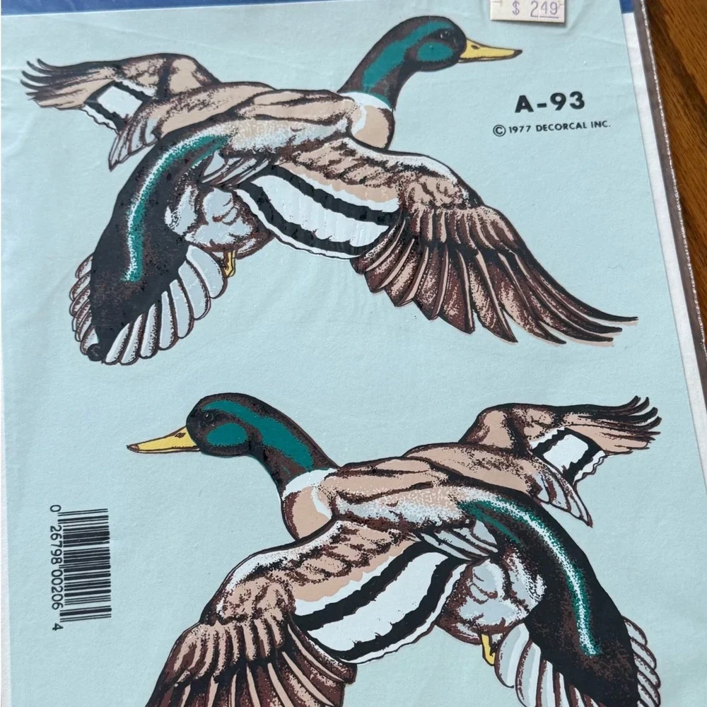 Vintage 1977 Decal Lot Of 2‎ NOS New Decoral Handpainted Cabin Lodge Hunt Fish